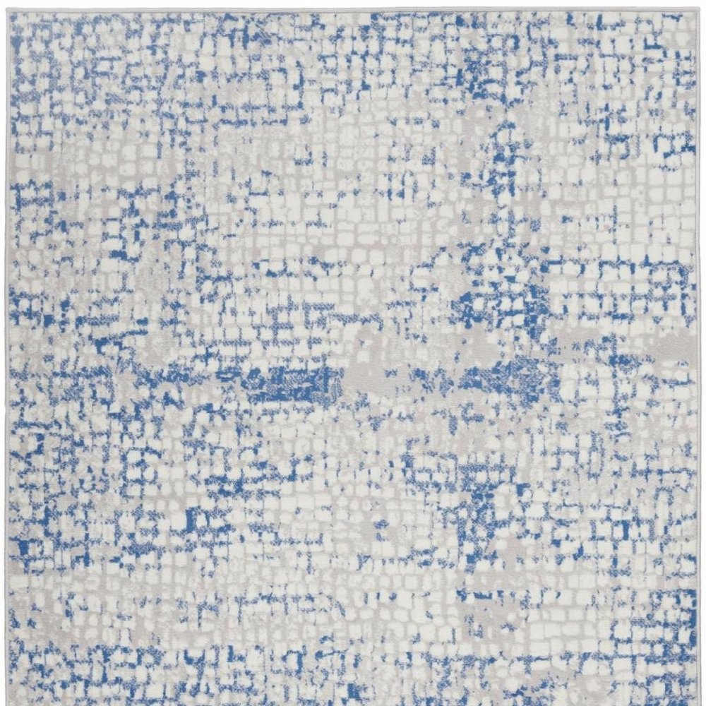 4' X 6' Blue And Gray Geometric Area Rug