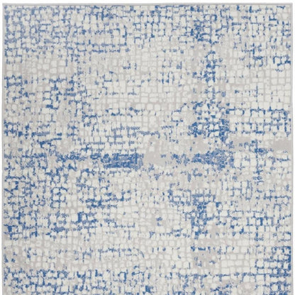 4' X 6' Blue And Gray Geometric Area Rug