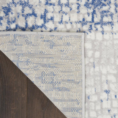 4' X 6' Blue And Gray Geometric Area Rug