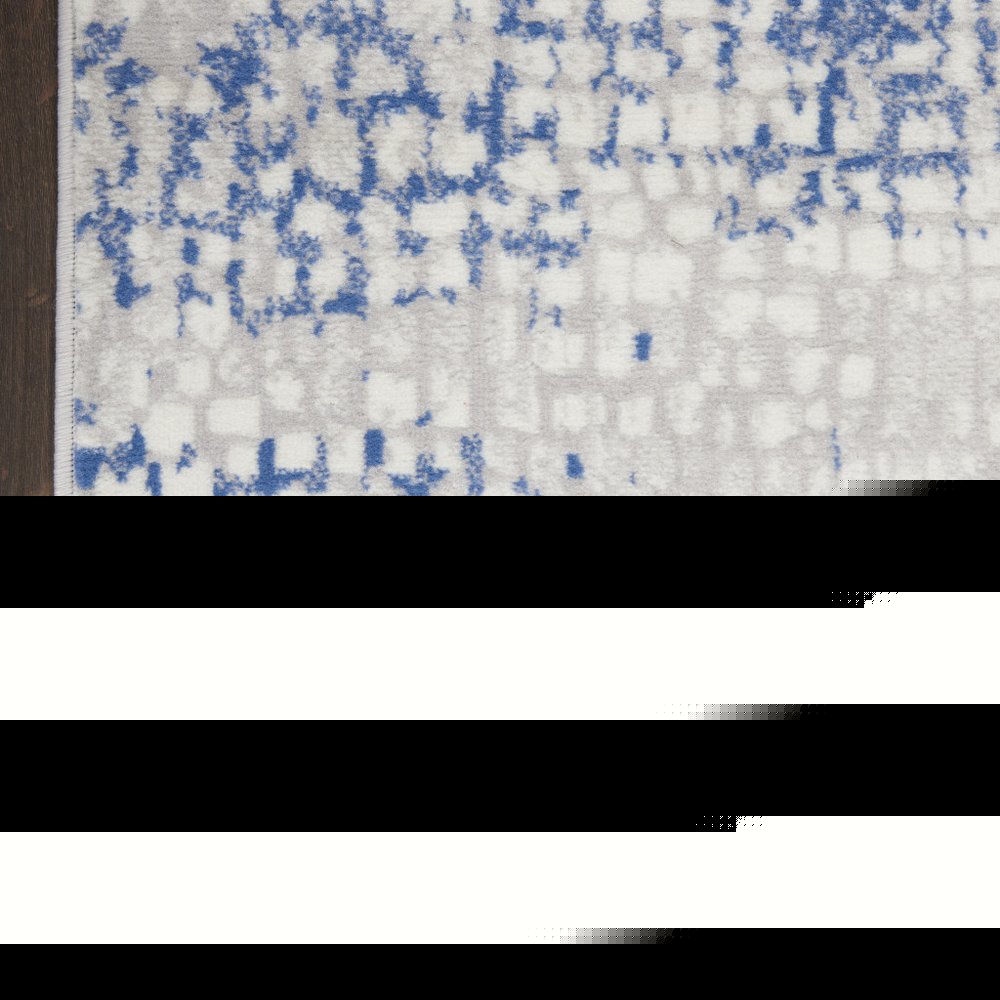 6' X 9' Blue And Gray Geometric Area Rug