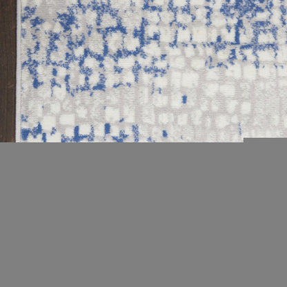 6' X 9' Blue And Gray Geometric Area Rug
