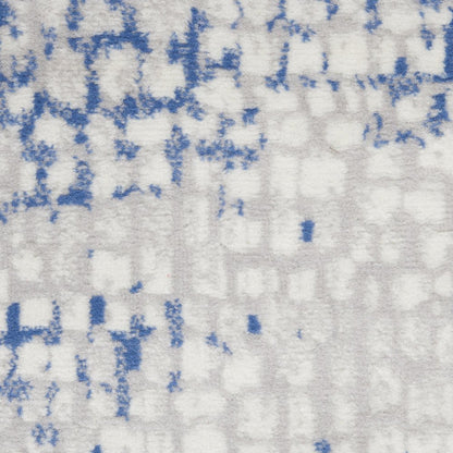 6' X 9' Blue And Gray Geometric Area Rug