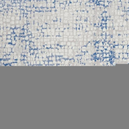 6' X 9' Blue And Gray Geometric Area Rug