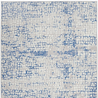 4' X 6' Blue And Gray Geometric Area Rug