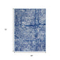 4' X 6' Ivory And Blue Geometric Area Rug