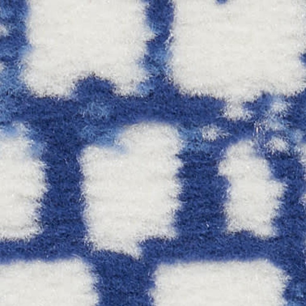 6' X 9' Ivory And Blue Geometric Area Rug