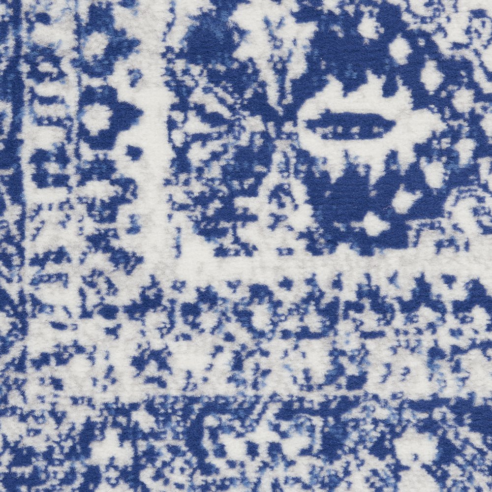 4' X 6' Ivory And Blue Geometric Area Rug
