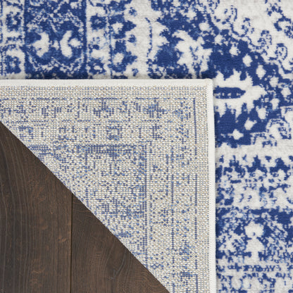 4' X 6' Ivory And Blue Geometric Area Rug