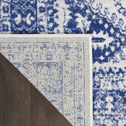 4' X 6' Ivory And Blue Geometric Area Rug