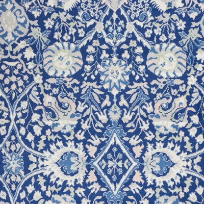 4' X 6' Ivory And Blue Floral Area Rug