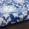 5' X 7' Navy Blue Floral Dhurrie Area Rug