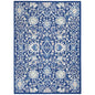 5' X 7' Ivory And Blue Floral Area Rug