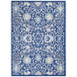 4' X 6' Ivory And Blue Floral Area Rug
