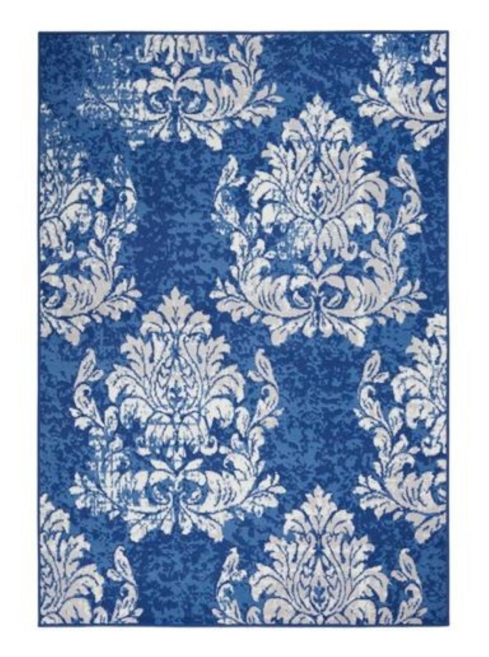 6' X 9' Navy Blue Floral Dhurrie Area Rug