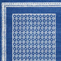 5' X 7' Blue And White Geometric Area Rug