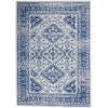 5' X 7' Navy Blue Geometric Dhurrie Area Rug