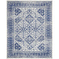 4' X 6' Ivory And Blue Geometric Distressed Area Rug