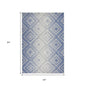 5' X 7' Ivory And Blue Geometric Area Rug