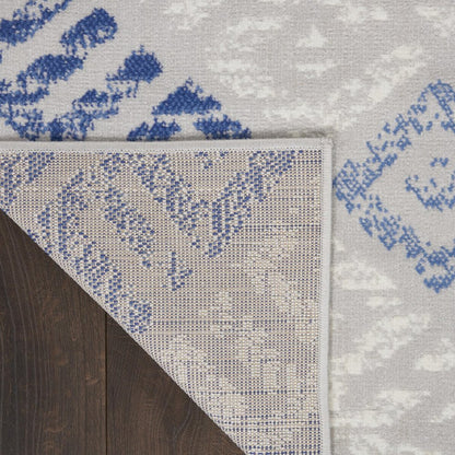 5' X 7' Blue And Gray Geometric Area Rug