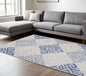 4' X 6' Blue And Gray Geometric Area Rug