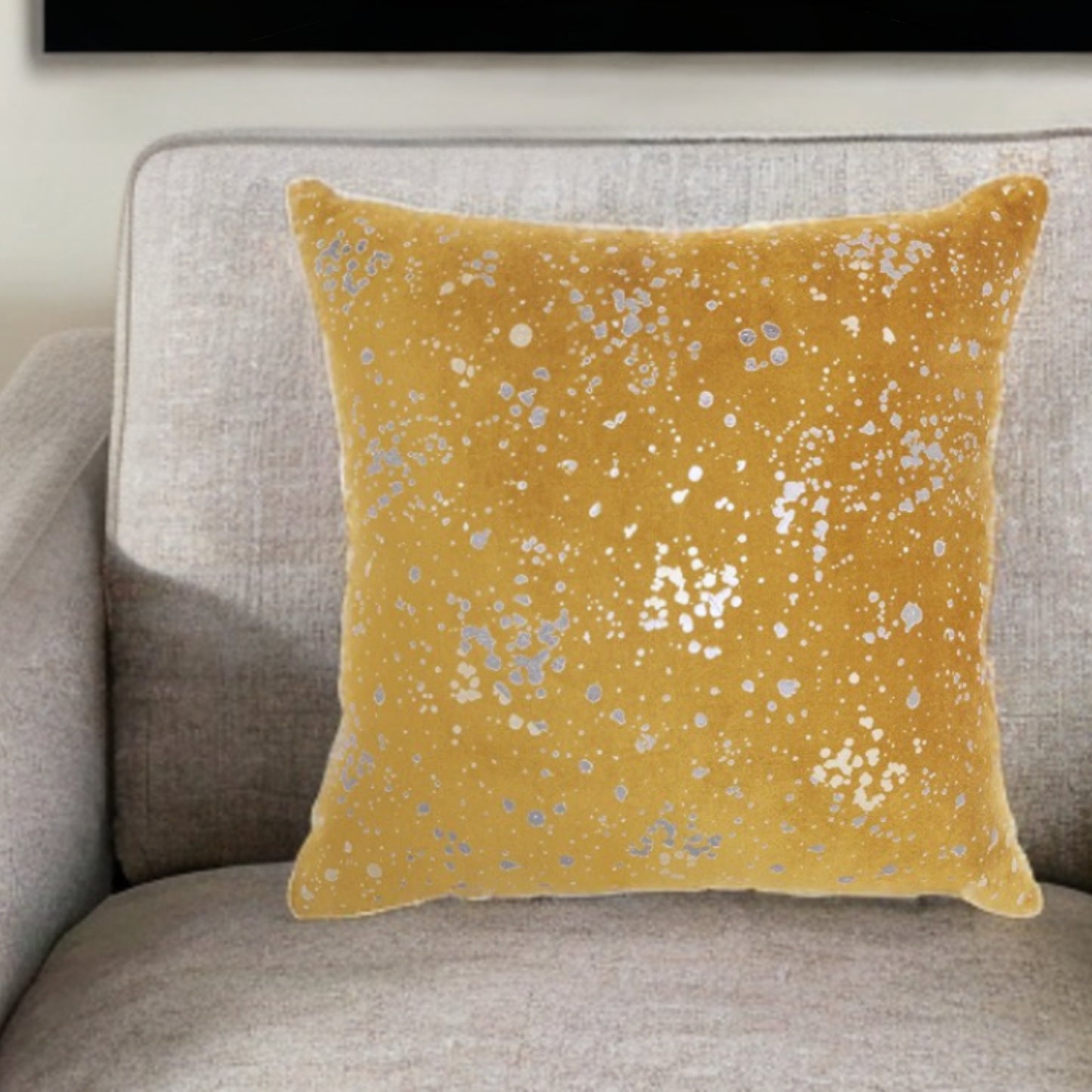 Mustard And Silver Throw Pillow