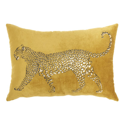 Bold Golden Leopard Lumbar Pillow