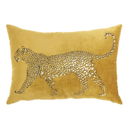 Bold Golden Leopard Lumbar Pillow