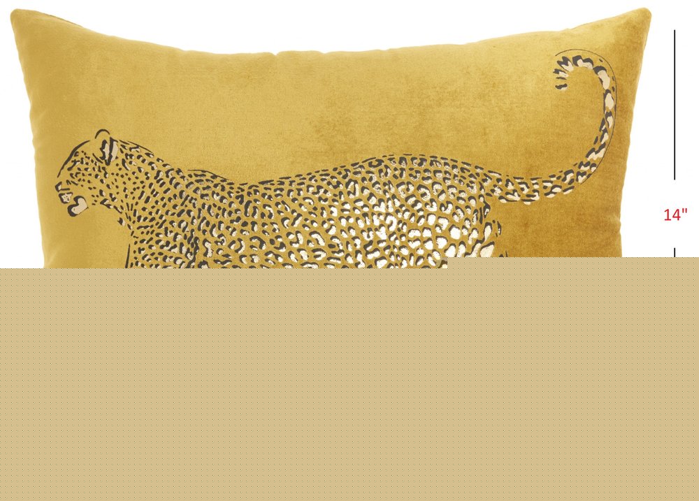 Bold Golden Leopard Lumbar Pillow