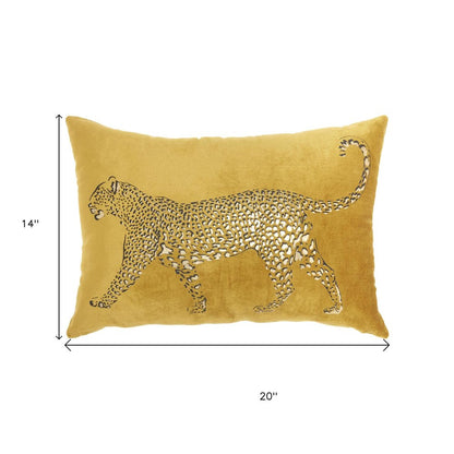 Bold Golden Leopard Lumbar Pillow