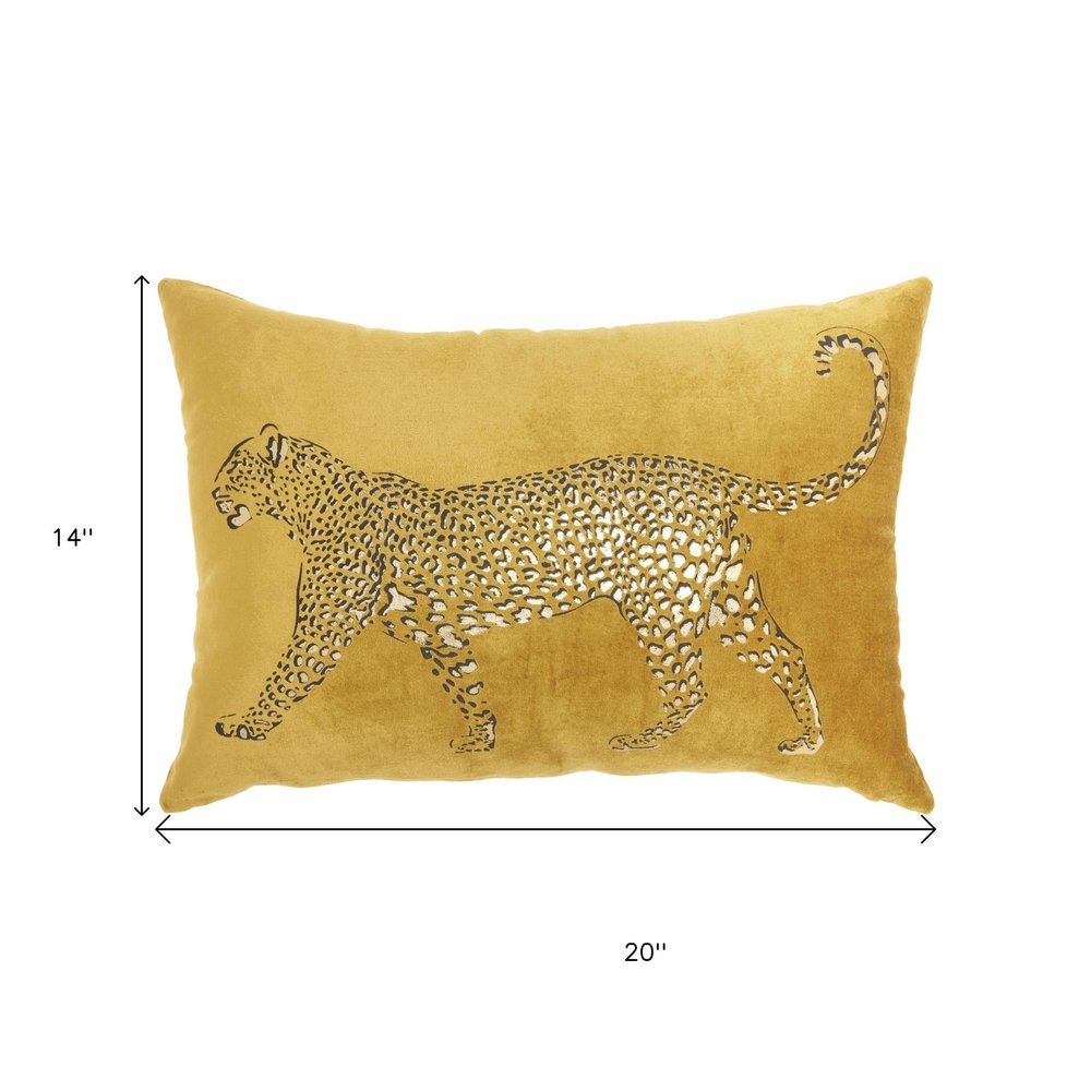 Bold Golden Leopard Lumbar Pillow