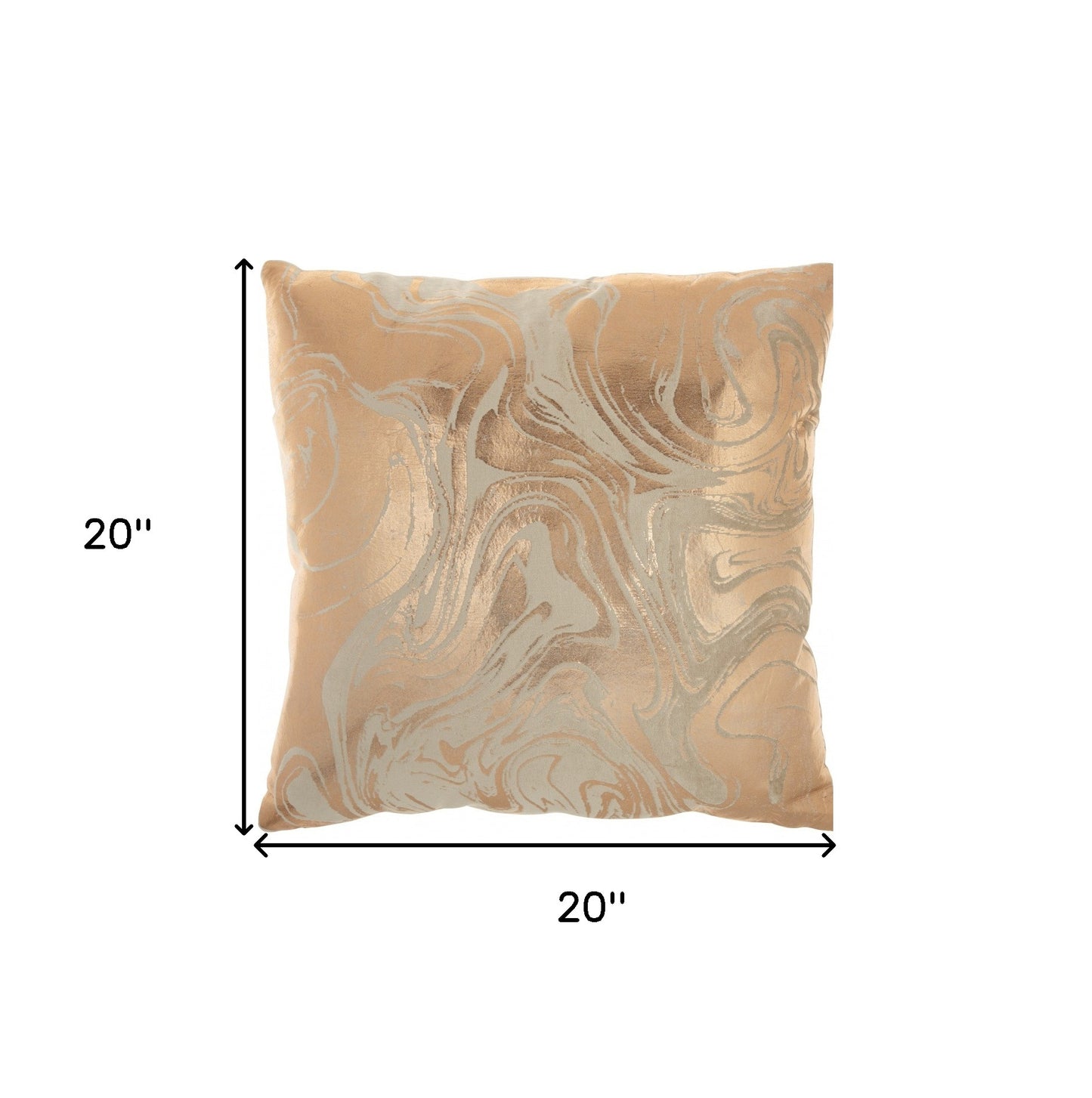 Pink Accent Throw Pillow With Rose Gold Swirl Design