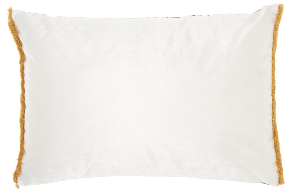 14" X 20" Green And White Cotton Throw Pillow