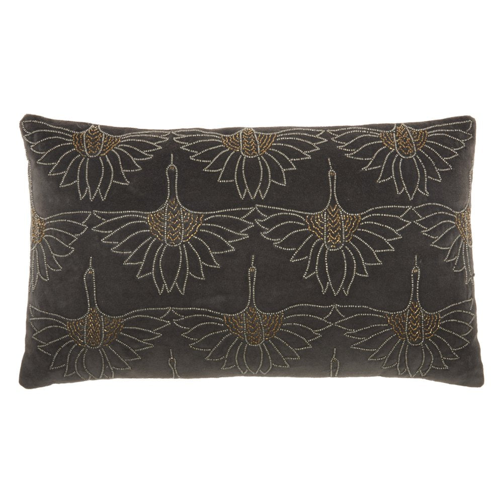 Brilliant Dark Grey Lumbar Pillow