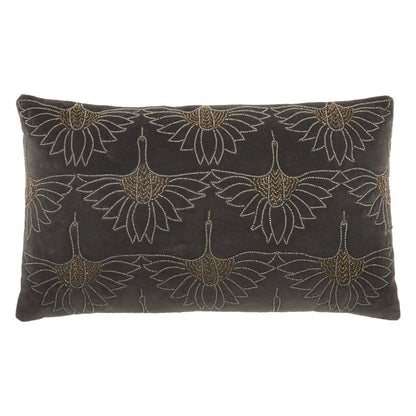 Brilliant Dark Grey Lumbar Pillow