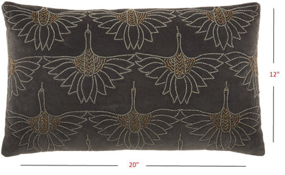 Brilliant Dark Grey Lumbar Pillow