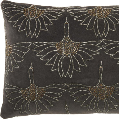 Brilliant Dark Grey Lumbar Pillow