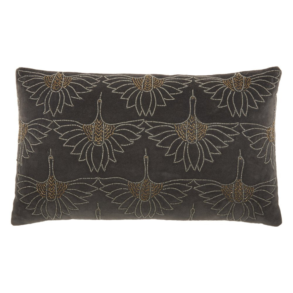 Brilliant Dark Grey Lumbar Pillow