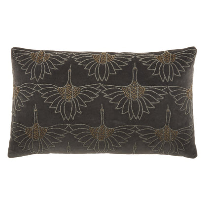 Brilliant Dark Grey Lumbar Pillow