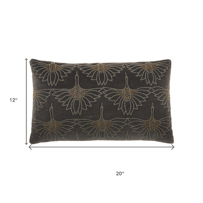 Brilliant Dark Grey Lumbar Pillow