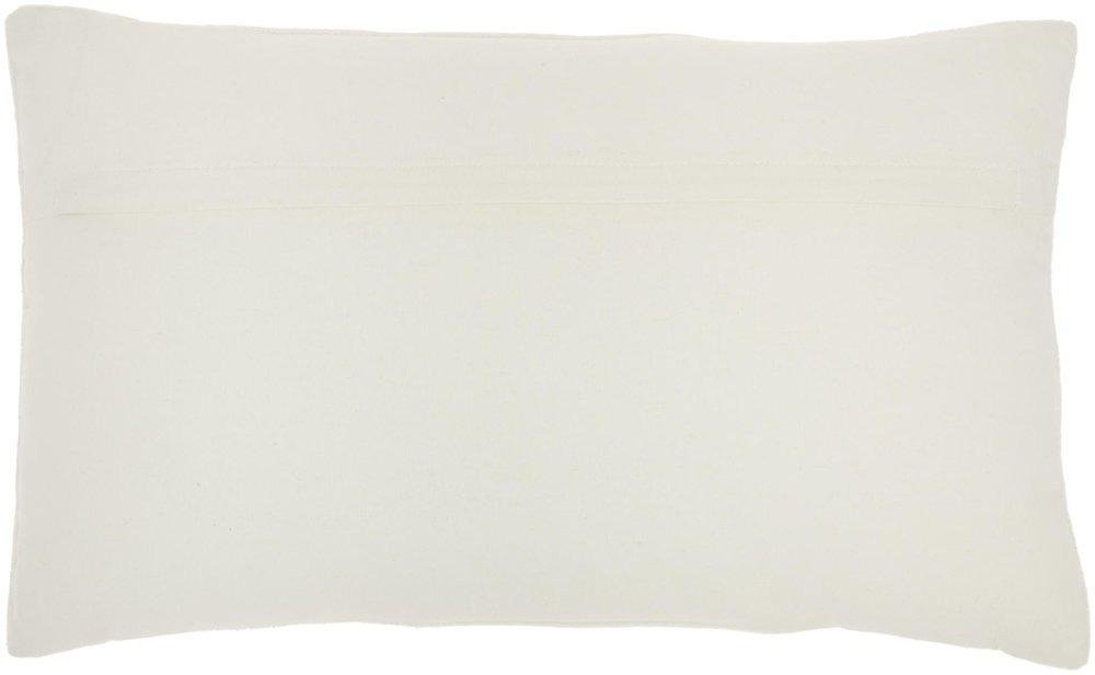 12" X 20" Ivory Cotton Throw Pillow