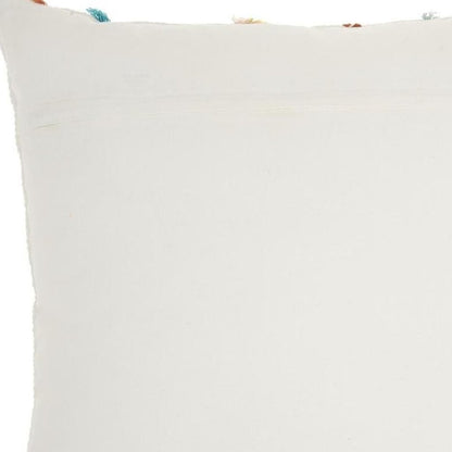 Multicolor Embroidered Stripe Throw Pillow