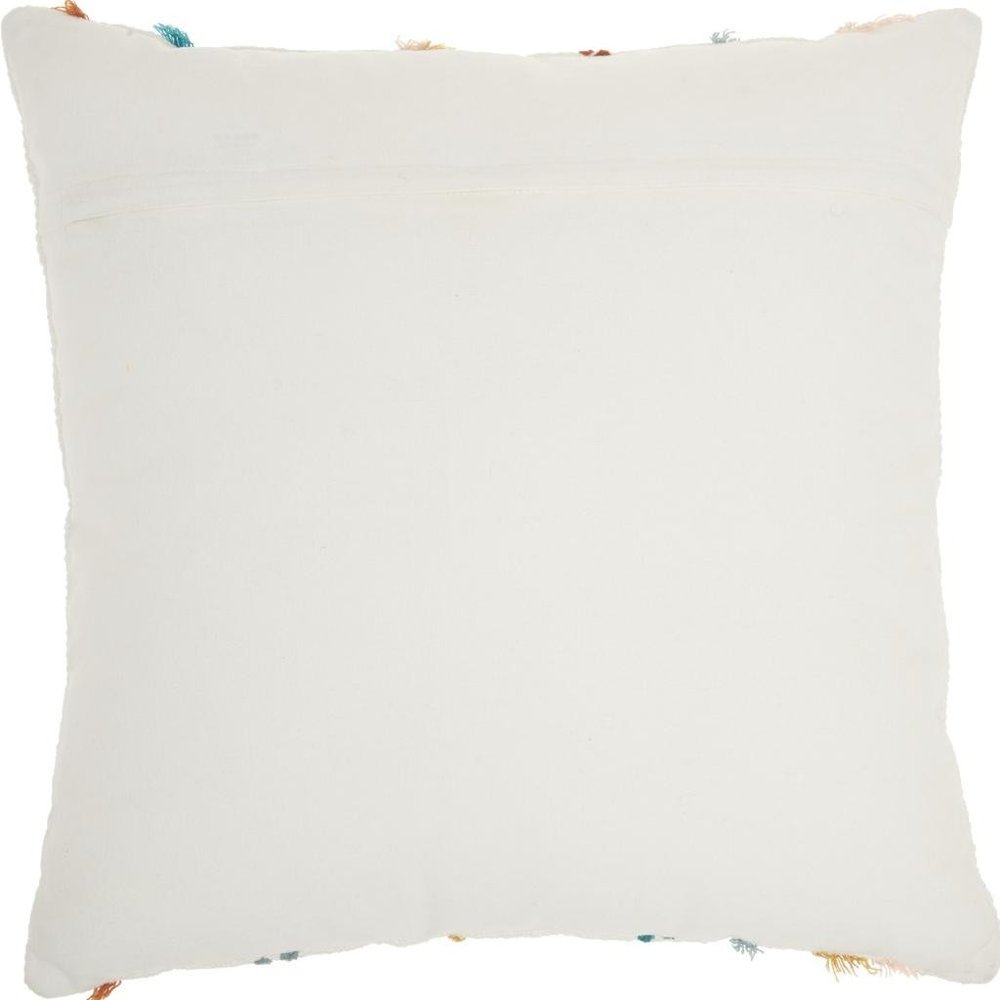 Multicolor Embroidered Stripe Throw Pillow