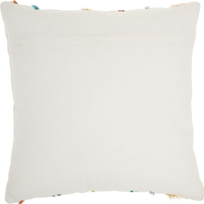 Multicolor Embroidered Stripe Throw Pillow