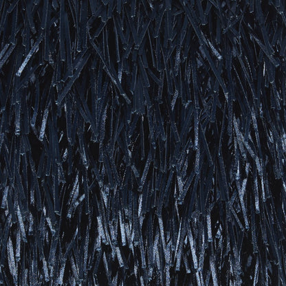 20" Navy Blue Textured Throw Pillow with Fringe