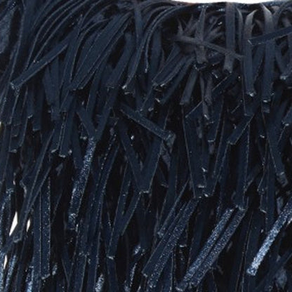 20" Navy Blue Textured Throw Pillow with Fringe