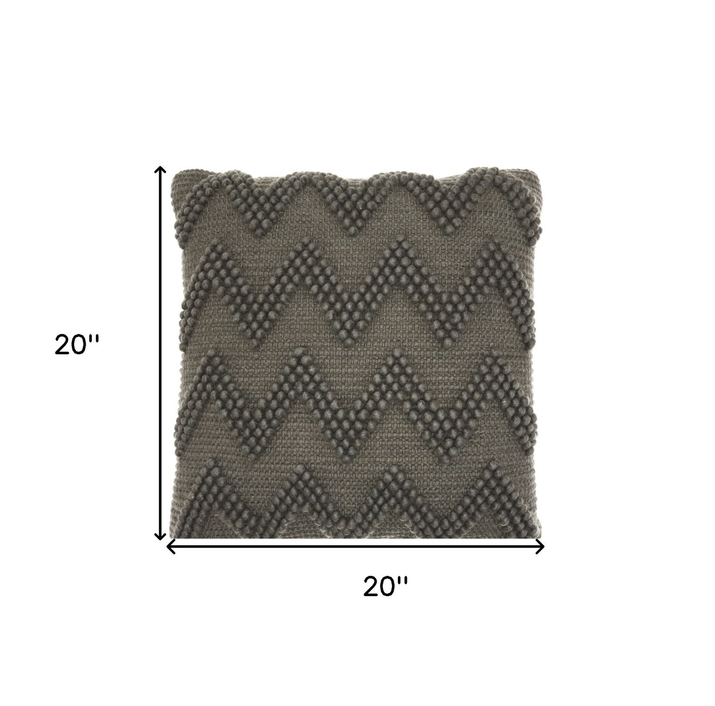 Dark Gray Chevron Detail Throw Pillow