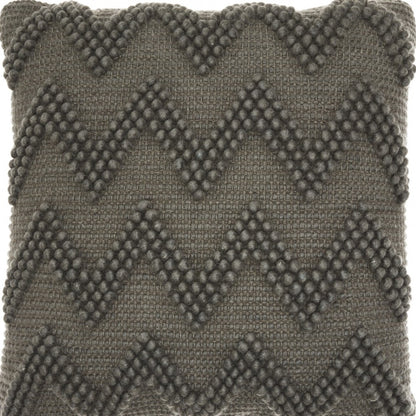 Dark Gray Chevron Detail Throw Pillow