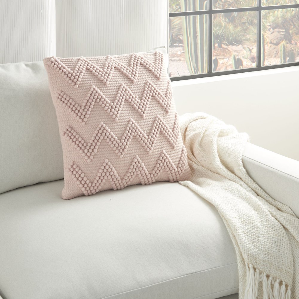Boho Mauve Rose Textural Chevron Throw Pillow