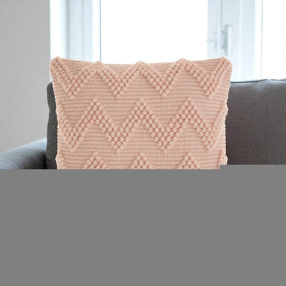 Boho Mauve Rose Textural Chevron Throw Pillow