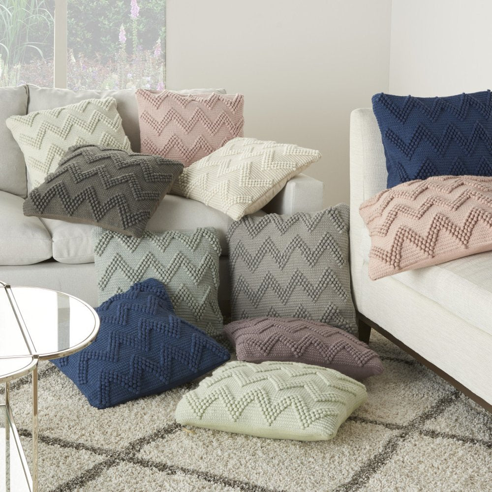 Boho Mauve Rose Textural Chevron Throw Pillow